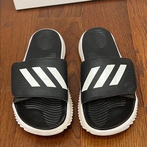 adidas Black and White Slide Sandals